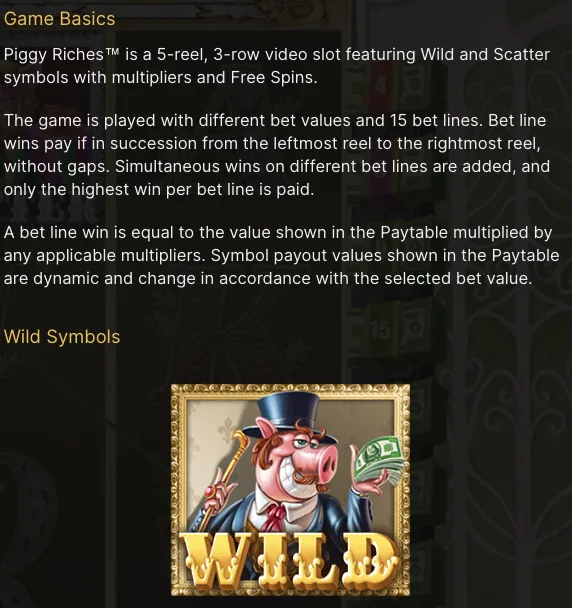 Simbolo Wild di Piggy Riches slot con il maialino in frac e cilindro